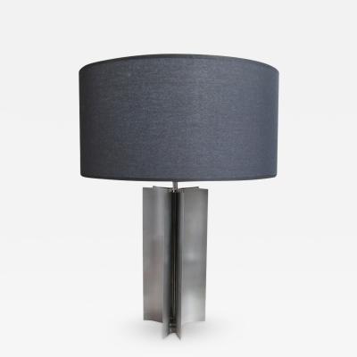 Maria Pergay Brushed Steel Table Lamp