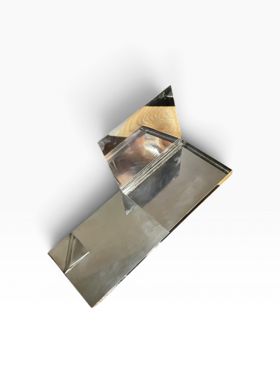 Maria Pergay Large silver plated enveloppe box by Maria Pergay