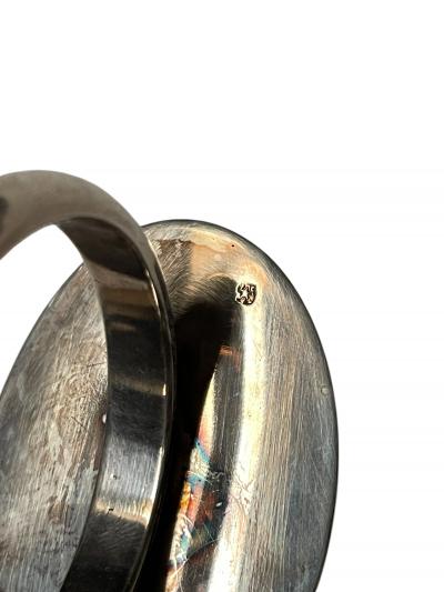 Maria Pergay Large silver plated wine taster vide poche or catchall by Maria Pergay