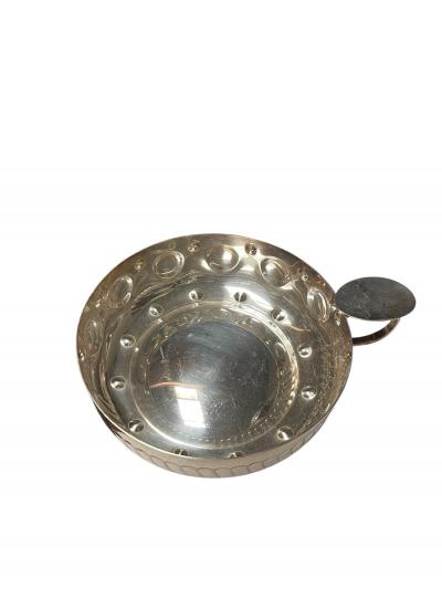 Maria Pergay Large silver plated wine taster vide poche or catchall by Maria Pergay