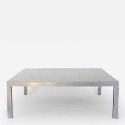 Maria Pergay MARIA PERGAY SQUARE MATTE STAINLESS STEEL COFFEE TABLE