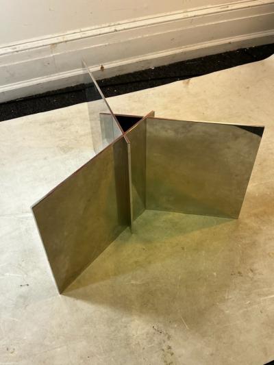 Maria Pergay MODERNIST ALUMINUM AND GLASS COFFEE TABLE
