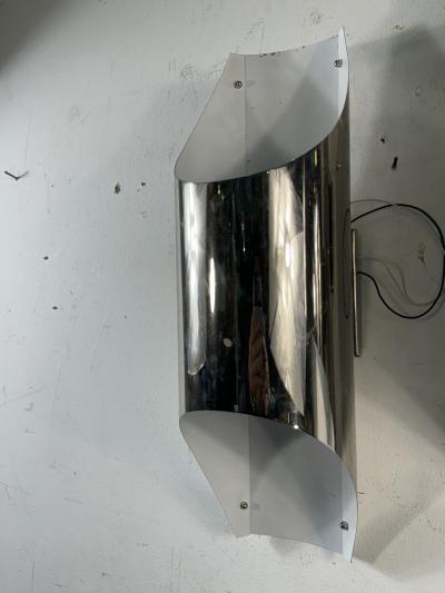 Maria Pergay MODERNIST CHROME SCULPTURAL FORM SCONCES
