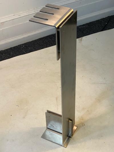 Maria Pergay MODERNIST STAINLESS STEEL FIRE TOOLS IN THE MANNER OF MARIA PERGAY