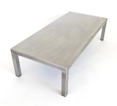 Maria Pergay Maria Pergay Brushed Stainless Steel Coffee Table Created With Marina Varenne
