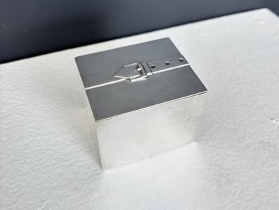 Maria Pergay Maria Pergay Silverplate Small Box with Buckle Motif France c1970