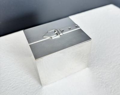 Maria Pergay Maria Pergay Silverplate Small Box with Buckle Motif France c1970