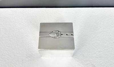 Maria Pergay Maria Pergay Silverplate Small Box with Buckle Motif France c1970