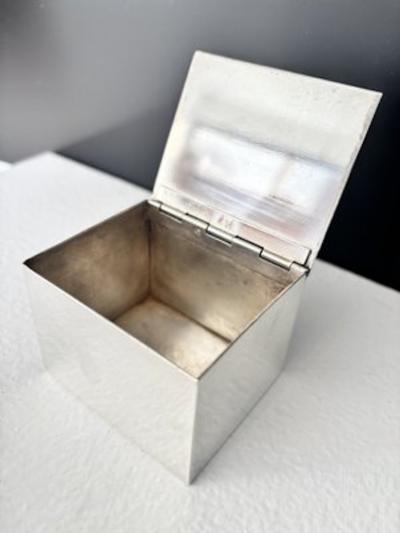 Maria Pergay Maria Pergay Silverplate Small Box with Buckle Motif France c1970