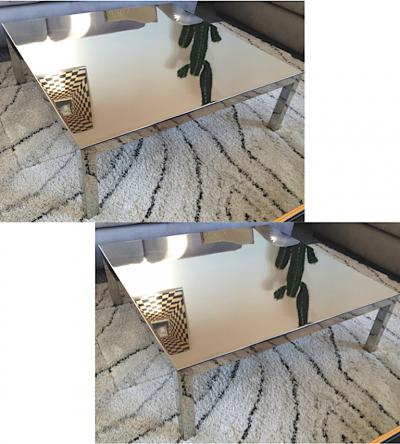 Maria Pergay Maria Pergay pair of polished steel square coffee table or side tables