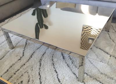 Maria Pergay Maria Pergay pair of polished steel square coffee table or side tables