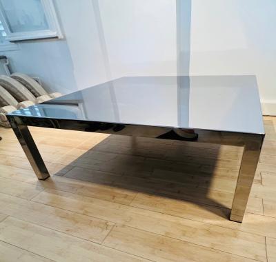 Maria Pergay Maria Pergay square polished shiny steel coffee table