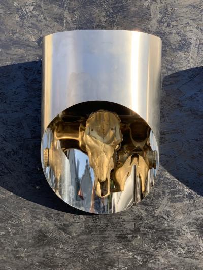 Maria Pergay Pair Totem Sconces Attributed to Maria Pergay