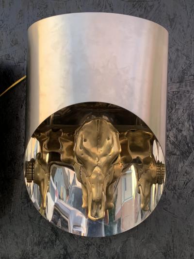 Maria Pergay Pair Totem Sconces Attributed to Maria Pergay