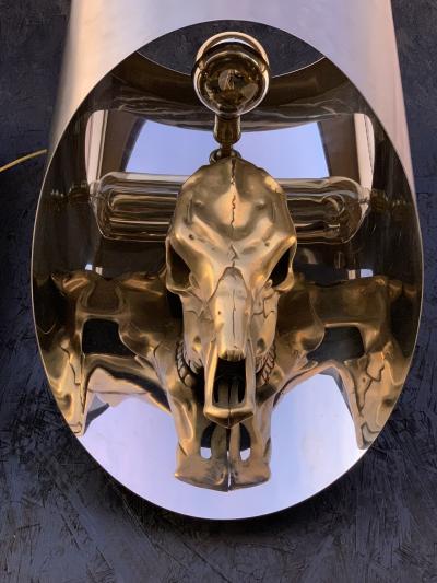 Maria Pergay Pair Totem Sconces Attributed to Maria Pergay