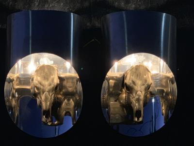 Maria Pergay Pair Totem Sconces Attributed to Maria Pergay