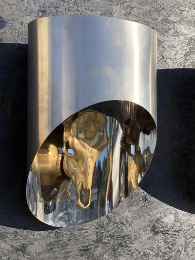 Maria Pergay Pair Totem Sconces Attributed to Maria Pergay