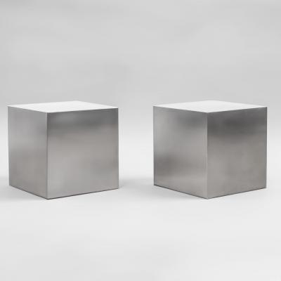 Maria Pergay Pair of cube side tables