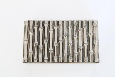 Maria Pergay Silver Plate Box in Faux Bamboo Motif Attributed to Maria Pergay