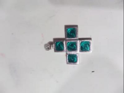 Maria Rivolta Sterling Silver Cross Pendant with Enamel
