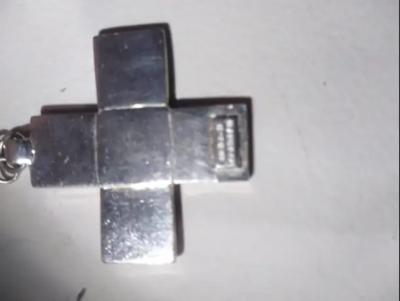 Maria Rivolta Sterling Silver Cross Pendant with Enamel