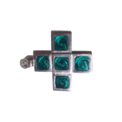 Maria Rivolta Sterling Silver Cross Pendant with Enamel