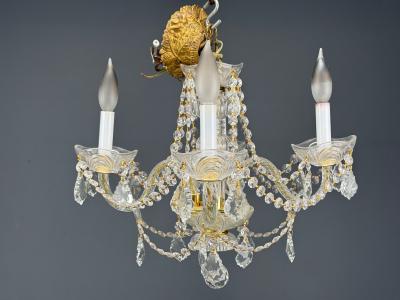 Maria Theresa Style Venetian Chandeliers Crystal Brass Italy 1960s