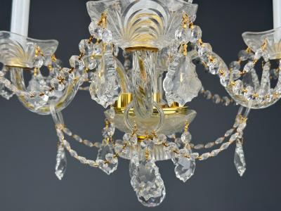 Maria Theresa Style Venetian Chandeliers Crystal Brass Italy 1960s