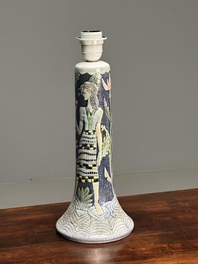 Marian Zawadzki Tilgmans Swedish Mid Century Modern Table Lamp Ceramic 1956