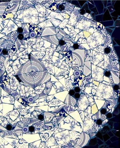 Mariana Lloyd One of a Kind Contemporary Spiral Mosaic 01 by Brazilian artist Mariana Lloyd