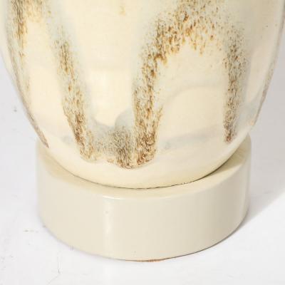 Marianna Von Allesch Mid Century Off White Glazed Ceramic Table Lamp Signed Marianna Von Allesch