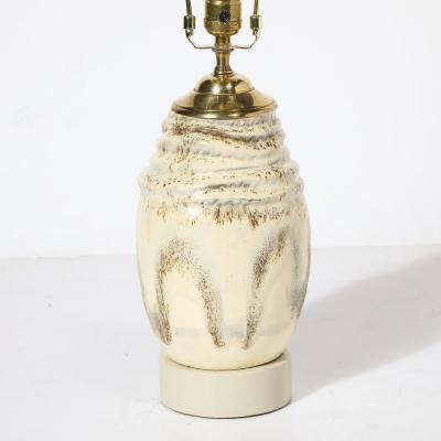 Marianna Von Allesch Mid Century Off White Glazed Ceramic Table Lamp Signed Marianna Von Allesch