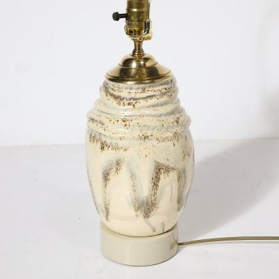 Marianna Von Allesch Mid Century Off White Glazed Ceramic Table Lamp Signed Marianna Von Allesch