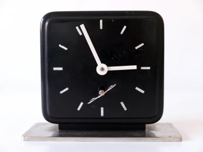 Marianne Brandt Bauhaus Table or Desk Clock by Marianne Brandt for Ruppelwerk Gotha Germany 1932
