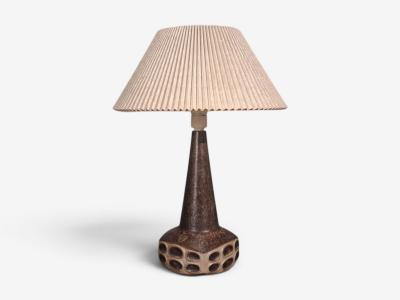Marianne Starck Large Table Lamps Brown Stoneware Denmark 1960s