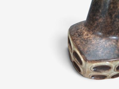 Marianne Starck Large Table Lamps Brown Stoneware Denmark 1960s