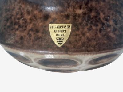 Marianne Starck Large Table Lamps Brown Stoneware Denmark 1960s