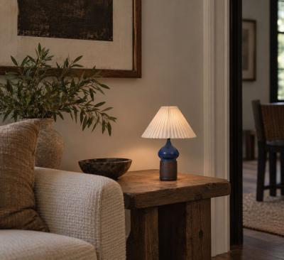 Marianne Starck Table Lamp Blue and Brown Stoneware Denmark 1960s