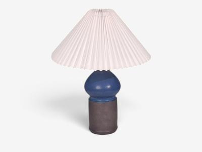 Marianne Starck Table Lamp Blue and Brown Stoneware Denmark 1960s