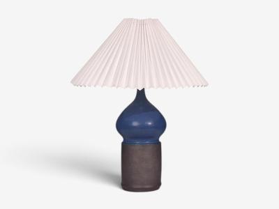 Marianne Starck Table Lamp Blue and Brown Stoneware Denmark 1960s