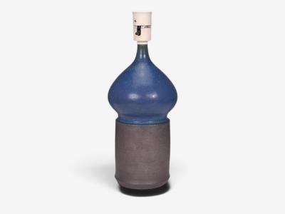 Marianne Starck Table Lamp Blue and Brown Stoneware Denmark 1960s