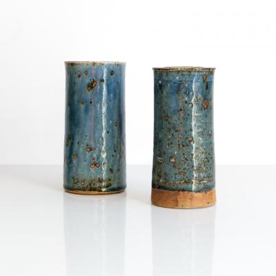 Marianne Westman 3 MARIANNE WESTMAN RORSTRAND STUDIO VASES IN BLUE GLAZE 