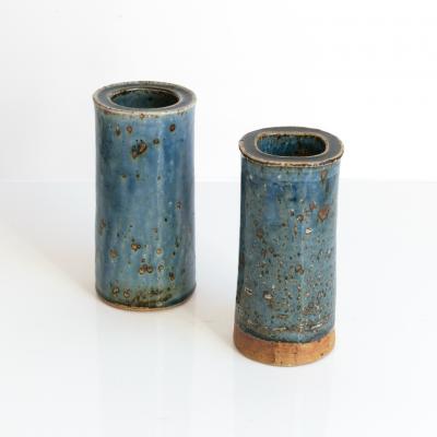 Marianne Westman 3 MARIANNE WESTMAN RORSTRAND STUDIO VASES IN BLUE GLAZE 