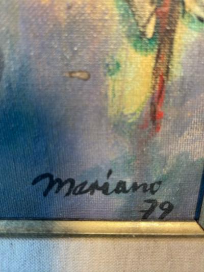 Mariano Rodriguez EXCEPTIONAL ABSTRACT CITY VILLAGE SCENE PAINTING AFTER MARIANO RODRIGUEZ