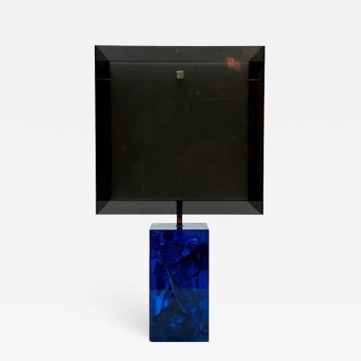 Marie Claude Fouquieres Fractal Resin and Plexiglass Blue Table Lamp by Marie Claude De Fouquieres