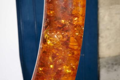 Marie Claude Fouquieres Huge 1970s elephant tusk lamps in resin