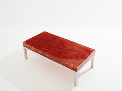 Marie Claude Fouquieres Marie Claude De Fouqui res orange fractal resin coffee table 1970