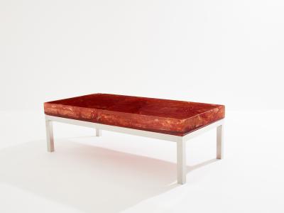 Marie Claude Fouquieres Marie Claude De Fouqui res orange fractal resin coffee table 1970