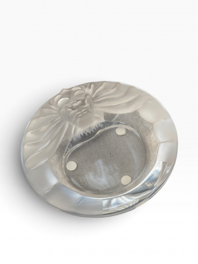 Marie Claude Lalique 1980s Crystal ashtray by Lalique