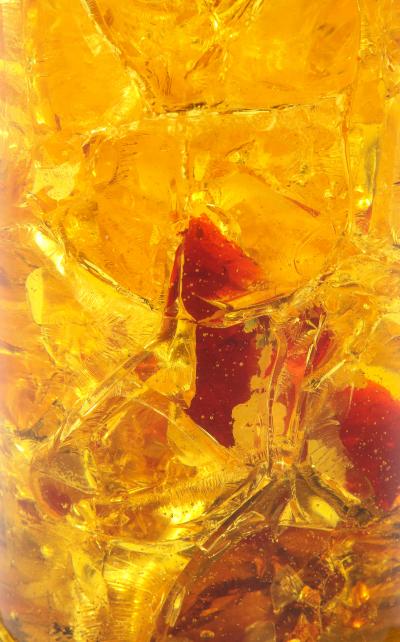 Marie Claude de Fouqui res A Single Gold Red Crushed Ice Resin Lamp by Marie Claude de Fouquieres 1970s